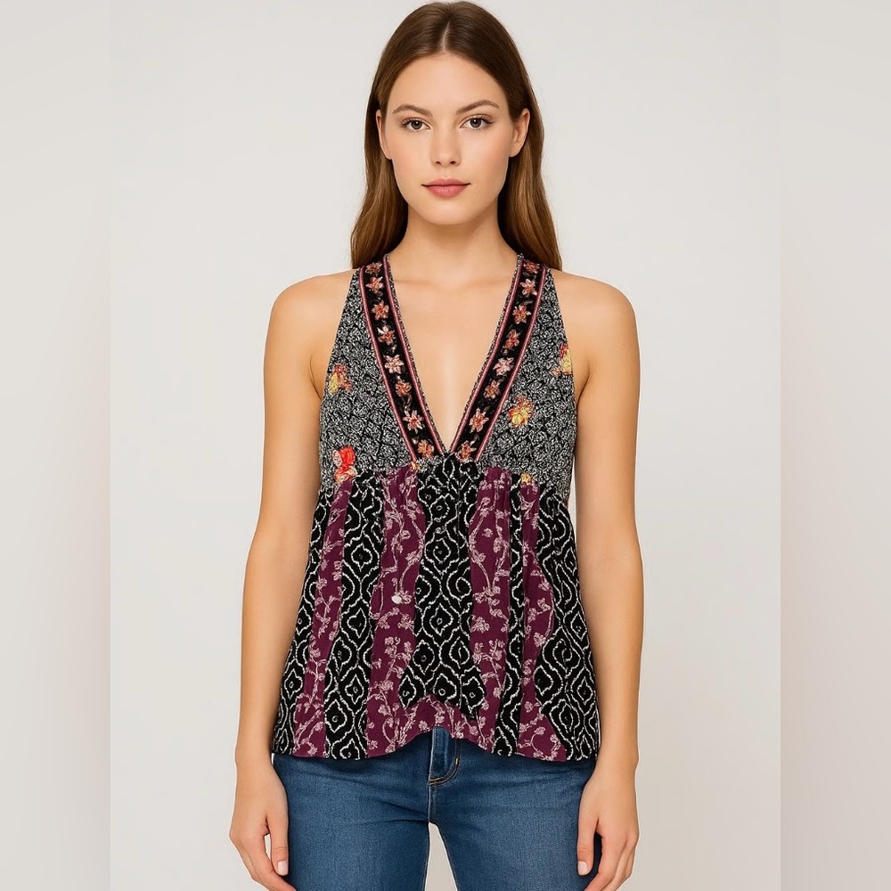 FREE PEOPLE Dream Darlin Printed Racerback Top - Picture 6 of 13